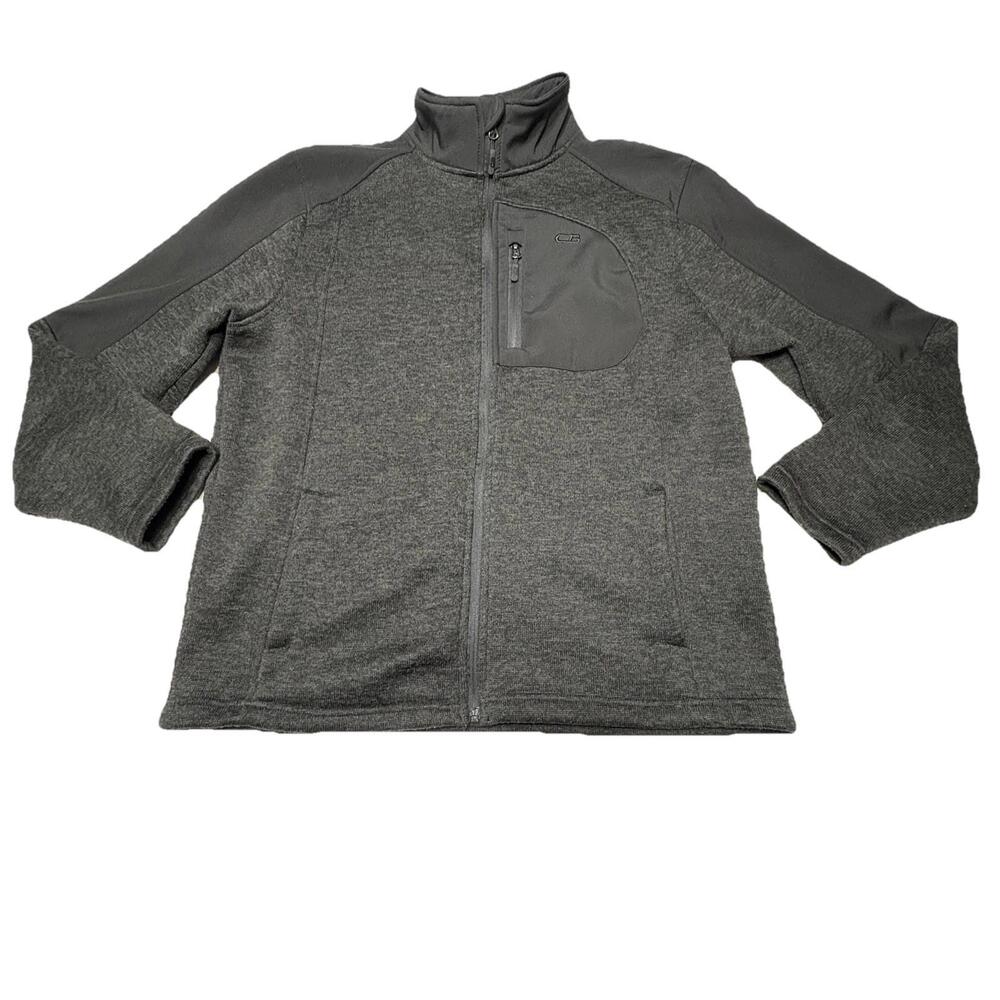 CB Men’s Large Dark Grey Fleece Jacket With Breast Pocket